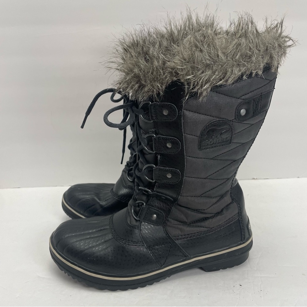 Sorel women’s size 9 Tofino 2 faux Fur Cuff Waterproof Insulated Boots Black